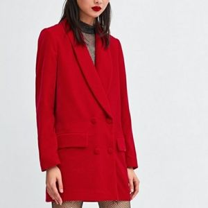 Red velvet boyfriend blazer